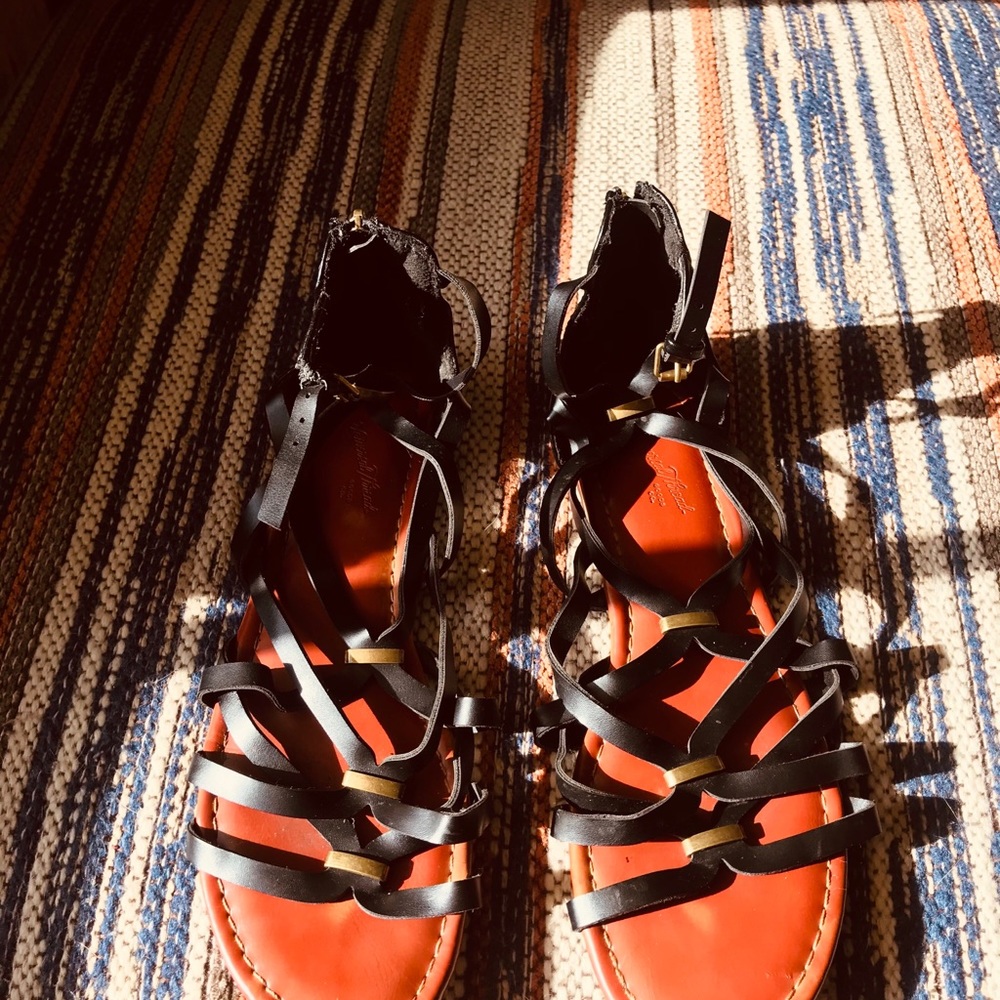 Black gladiator sandals